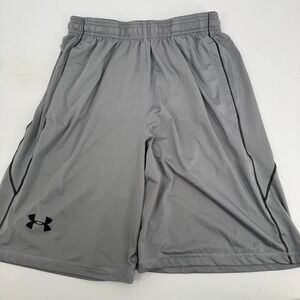 Under Armour Mens Athletic Shorts Gray Black Loose Fit Size M HeatGear Training
